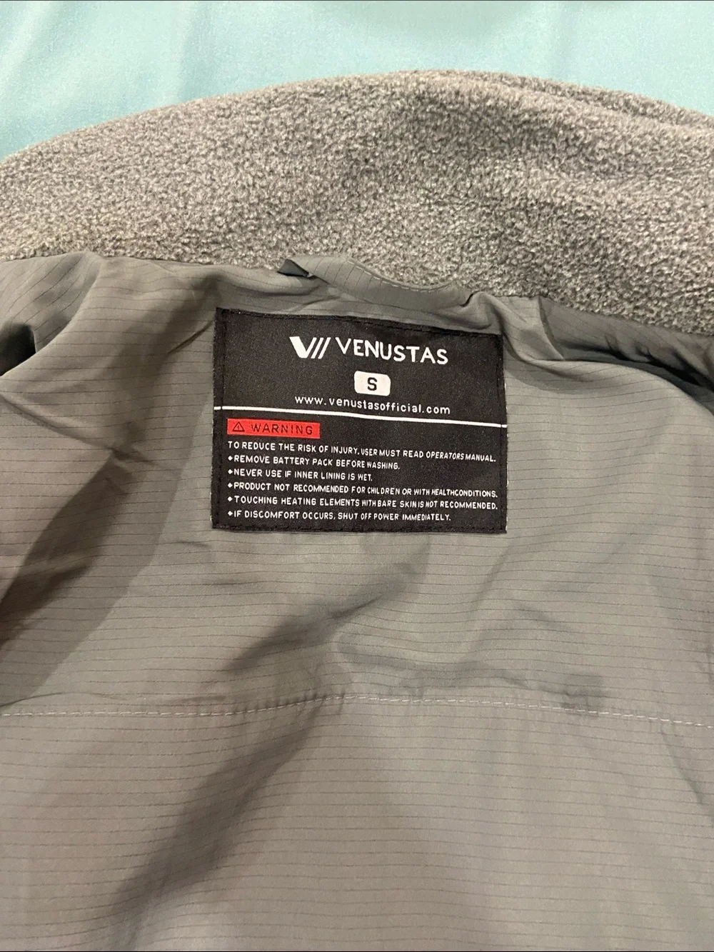 Venustas women’s heated Gray Zip-Up Fleece Vest